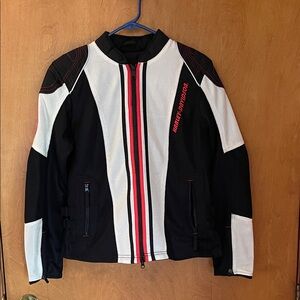 Harley-Davidson Black and White Jacket with Red Stripes